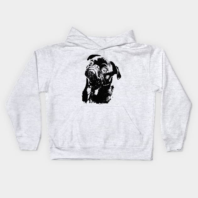 Black Pugs Matter Kids Hoodie by snapoutofit